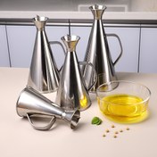 Resim 1 Adet Paslanmaz Çelik Yağ Şişesi 1000ml/750ml/500ml Büyük Kapasiteli Mutfak Malzemeleri Yaratıcı Yağ Şişesi, Konik Paslanmaz Çelik Yağ Kabı, Büyük Kapasiteli Ev Tipi Mutfak Aletleri - Baharatlar, Yağ ve Sirke İçin İdeal, Sızdırmaz Yağ Dağıtıcısı 