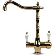 Resim İdeal Mağaza Su Arıtma Cihazı için 3 Yollu Rustik Gold Musluk 
