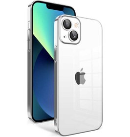 Resim Talazan Apple iPhone 13 Uyumlu Kamera Korumalı Renkli Çerçeveli Garaj Kılıf-gümüş Gümüş 
