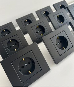 Resim Ovivo Topraklı Priz Çerçeve Dahil Metalik Siyah 12 Adet W1271008 Siyah Set 