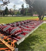 Resim İstanbul Hamak - Anatolian Etnik Desenli Bordo Kumaş Hamak 