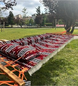 Resim İstanbul Hamak - Anatolian Etnik Desenli Bordo Kumaş Hamak 