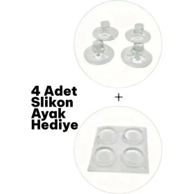 Resim Online Home Market Temperli Cam Kirli Düz Kaşık Altlığı (9,5 x 26.5 Cm) + Yedek Slikon Ayak 