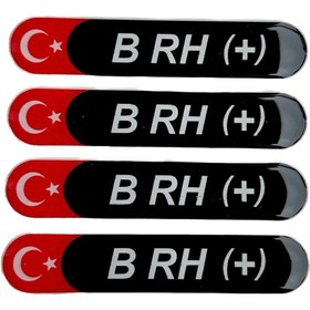 Resim HMNL Damla Kan Grubu Sticker Siyah 4 Adet A B 0 AB Rh Pozitif NEGATİF (-) (+) 