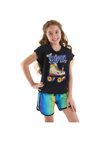 Resim Denokids Mshb&g Unicorn Paten Kız Çocuk T-shirt Şort Takım Çok Renkli 