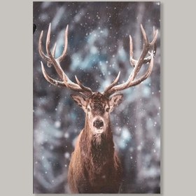 Resim Q-Art Dekoratif Reindeer Kanvas Tablo - 60x90 cm 