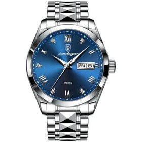 Resim Poedagar En Erkek Quartz Saat Yeşil Su Geçirmez Izle Erkek Paslanmaz Çelik A Silver Blue Altın 