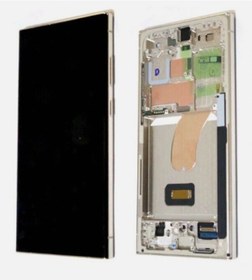 Resim Te Samsung Uyumlu S23 Ultra S918 Uyumlu Çıtalı Oled Lcd Ekran Beyaz 