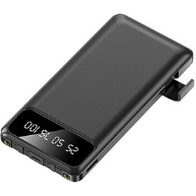 Resim Ktools Boost Trio 10000 Mah Dahili Kablolu Powerbank Siyah Type-c & Lightning Black 