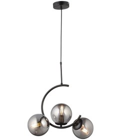 Resim C Hilal Model Sarkıt Model Modern Glop Camlı Siyah Avize 