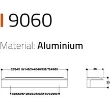 Resim 9060 -Çizgili Kulp Antik Renk Tek Adet 960 mm Çok Renkli 