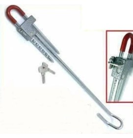 Resim abnturk Oto Koruma Için Üniversal Çelik Baston Kilit Direksiyon ve Debriyaj Kilidi 