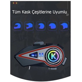 Resim 1000metre 2 Kişi Eşleşmeli K23s Motosiklet Soft Kask İnterkom 