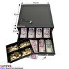 Resim Saypos 6 Banknot Gözlü Yazarkasa Pos Bağlantılı ve Anahtardan Açılır Büyük Para Çekmecesi 41x41x11 CM 
