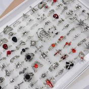 Resim 20 Parça Gotik Punk Takı Seti Kadınlar İçin - Kafa, Örümcek ve Gül Desenli Karanlık Fantazi Alaşım Yüzükler - Günlük ve Parti Kullanımı için Cesur Aksesuarlar, Sevgililer Günü Hediyesi, Yıl Boyu Şık Tasarımlar (Rastgele Karışık Stiller, Pil Gerekmez) 