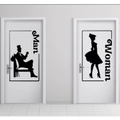 Resim Man-Women Tuvalet-Wc Kapı Özel Yeni Sticker 