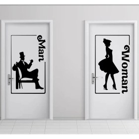 Resim Man-Women Tuvalet-Wc Kapı Özel Yeni Sticker 