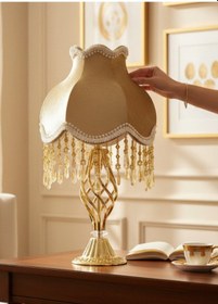 Resim Gold Gece Lambası Abajur Klasik Model Metal Gold Kaplama Ayak 50x30cm Ab00122p3 Gold 