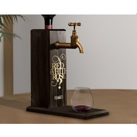 Resim Bk Gift Aynalı Altın Kabartma Musluklu Doğal Siyah Ebony Ahşap Şarap Standı, Home Bar, İçecek Dispenseri, Ahşap İçecek Çeşmesi-13 