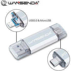 Resim Wansenda 3 In 1 Otg Usb 3.0 Flash Sürücü/tip C / Microusb Pendrive 32gb Memory Silver 256gb 1 