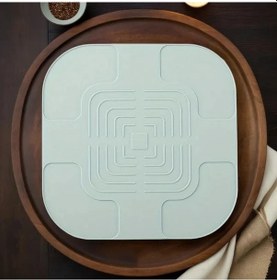 Resim Cloud011 Yeşil 10.8 İnç Kare Silikon Airfryer Altlığı Yeniden Kullanılabilir Yapışmaz 