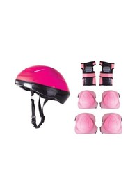 Resim Kask Dizlik Dirseklik Koruyucu Seti Pembe Renk Pembe 