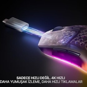 Resim SteelSeries Aerox 3 Wireless Gen 2 - Shadow 4K Kablosuz Gaming Mouse 