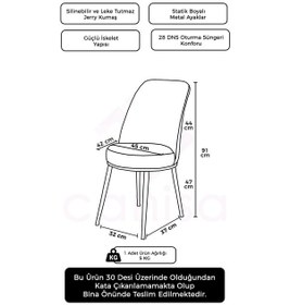 Resim Canisa Concept Dexa Serisi 1 Adet Bordo Jerry Kumaş Siyah Metal Ayaklı Mutfak Sandalyesi Bordo Siyah Ayaklı 