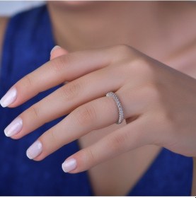 Resim Pırlanta Montür Tek Sıra Tamtur Gümüş Yüzük - 468878985 