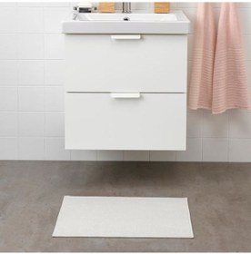 Resim 40x60 cm Banyo Paspası Beyaz İnce 40x60 cm Banyo Paspas Kaydırmaz Beyaz 