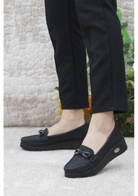 Resim Mehmet Mete 403 Comfort Tokalı Taşlı Kadın Babet 001 