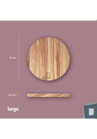 Resim Lüks Kesme Tahtası Daire- Büyük Boy Ahşap 