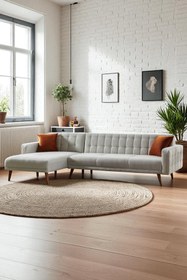 Resim nikshop Soft Yataklı Köşe Koltuk Takımı - Bej 