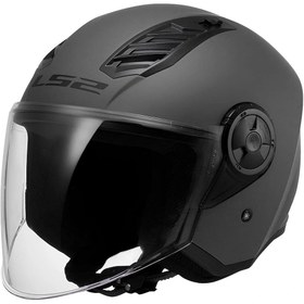 Resim LS2 Airflow 2 Mat Titanium Açık Motosiklet Kaskı 