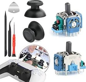 Resim RongZy 2 adet analog Joystick PlayStation 5 PS5 ile uyumlu - Analog Thumbstick 3D yedek elektromanyetik modül 