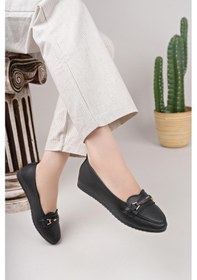 Resim Nesilshoes Nesil Shoes Mhd 62 Siyah Taşlı Günlük Kadın Babet 