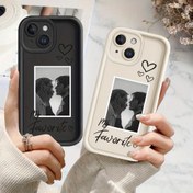 Resim Yüksek Bambu Üç Siyah Kalp Fotoğraf Çerçevesi, Resim Özelleştirilmiş Tatil Hediyesi Kişisel Günlük Fotoğraflar Gökyüzü Göz Merdiveni Hassas Kesim Kabuk Apple 11 12 13 14 15 16 Pro Max XS XSMax için Uygun 