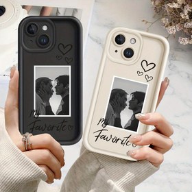Resim Yüksek Bambu Üç Siyah Kalp Fotoğraf Çerçevesi, Resim Özelleştirilmiş Tatil Hediyesi Kişisel Günlük Fotoğraflar Gökyüzü Göz Merdiveni Hassas Kesim Kabuk Apple 11 12 13 14 15 16 Pro Max XS XSMax için Uygun 