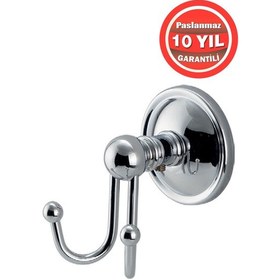 Resim Çelik Banyo Paslanmaz Pirinç Bella Bornozluk Askılık Gri 