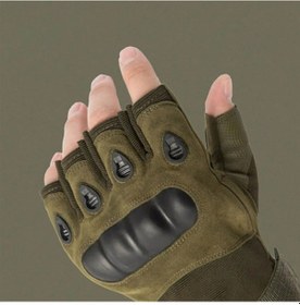 Resim Padalink Erkek Kız Unisex Siyah Yarı Parmakli Kolluklu Bisiklet Motor Outdoor Spor Dövüş Antrenman Darbeye Dayanıklı Solunumlu Koruyucu Eldiven L 