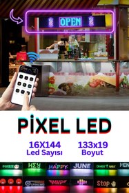 Resim Abbruch 16x144 Araç LED Kayan Yazı Emoji Matrix Panel Kişiselleştirilebilir Telefon App Kontrollü Kumandalı 