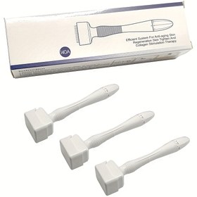 Resim 3 adet Paslanmaz Çelik Dema Damga Mikro İğneleme Yüz Aracı - Kollajen Artırma ve Hafif Bej Esneklik için 0.25mm İğneler, Manuel İşlem, Kokusuz, Pil Gerektirmez, Evde Cilt Bakım Cihazı 