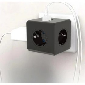 Resim Isıya Dayanıklı Termal Akım Korumalı ve Çocuk Korumalı 3 Priz Girişli 3 USB Girişli Küp Priz 