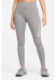 Resim Nike One Dri Fit Training Printed Grey Leggings Toparlayıcı 2 Iç Cepli Gri Tayt Gri 