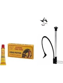 Resim Hdf Bisiklet Pompa Alüminyum Kısa + Yama Seti + Top Iğnesi 