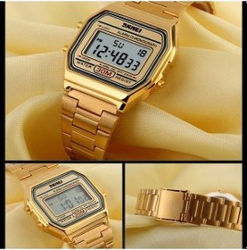 Resim Besthome1 Erkekler Su Geçirmez Elektronik İş Saat Kahve Altın Çok Renkli Skmeı 1123 Çelik Bant Çok Renkli Takım Çok Renkli 