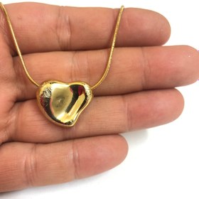 Resim Altın Kaplama 21mm Çatlatma Desen Şekilsiz Tombul Kalp 