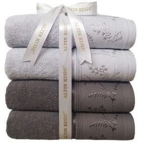 Resim Özdilek Ditsy Yüz Havlusu 4 Adet- Antrasit Gri- Çok Renkli 