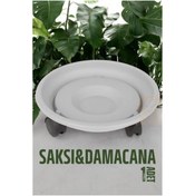 Resim Skygo Tekerlekli Saksı Altığı 37 CM BEYAZ 