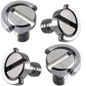 Resim Tripod Ball Head için Hızlı Çıkarma Plakası Vidaları, DSLR/Aynasız/Aksiyon Kamera Aksesuarları için Evrensel 1/4 İnç Dişli Kamera Vidası - 4'lü Paslanmaz Çelik Kamera Vidaları 